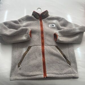 The North Face Light Olive Green Color Fleece Jacket Full Zip Rare - Warm